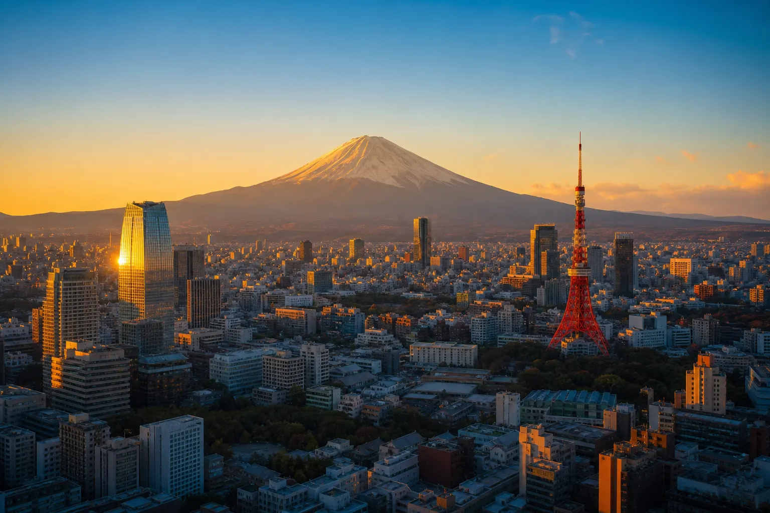 日本富士山與東京